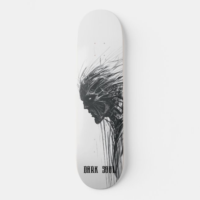 Skate Esboço de Ser Sombrio Alma Negra (Frente)