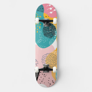 Skate Esboços e rabiscos em formas coloridas