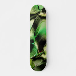Skate Esculpido de metal opaco, em verde e tom de creme