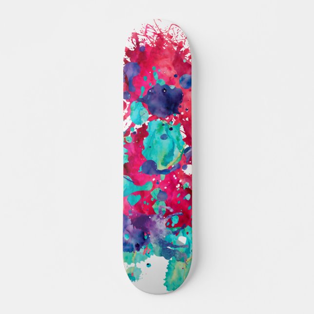 Skate Esmalte de aquarela colorido (Frente)