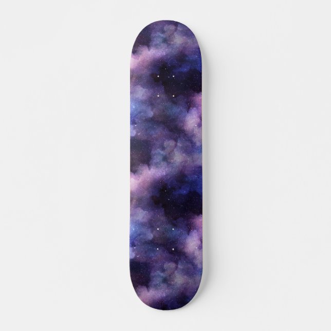 Skate Espaço Celestial Galáxia Noite Céu Roxo (Frente)