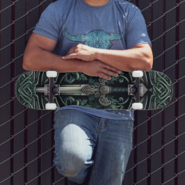 Skate Espada Verde Celta e Prata
