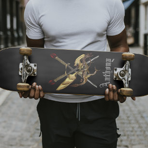 Skate Espadas Cruzadas Com Dragão Personalizado