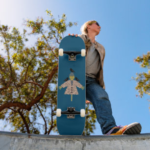 Skate Espantalho da Palha do Halloween e Ravens