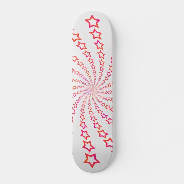 Skate Espiral das Estrelas: Estrelas Rosa e Laranja: ska (Frente)