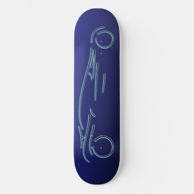 Skate Esportes Estilizados - design automático néon azul (Frente)