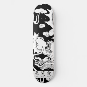 SKATE ESQUADRO PRETO E DRAGÃO BRANCO