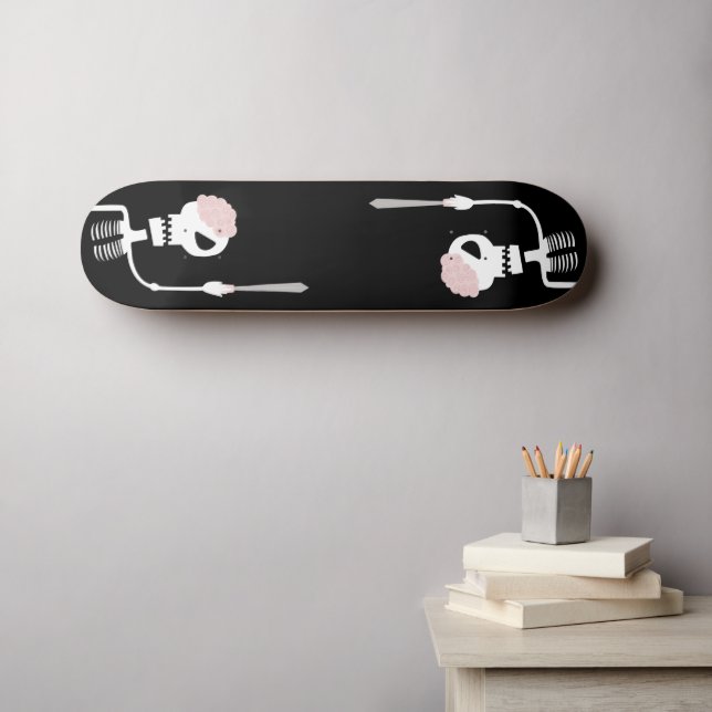 Skate Esqueleto de Halloween com espada (Arte de parede (Horz))