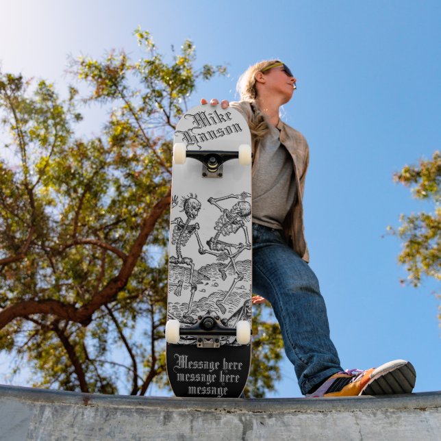 Skate Esqueletos medievais personalizados da morte negra (Ao ar livre 1)