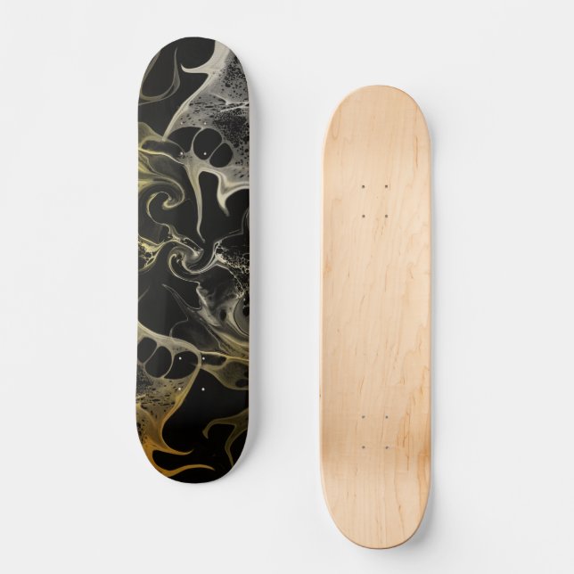 SKATE ESTILO BRANCO E PRETO DE ONDA (Frente)