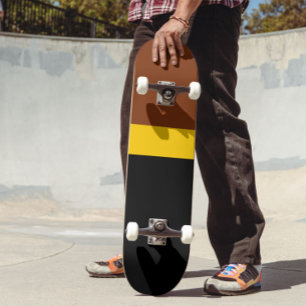 Skate Estilo de Bloco de Cor Preto Amarelo castanho Desi
