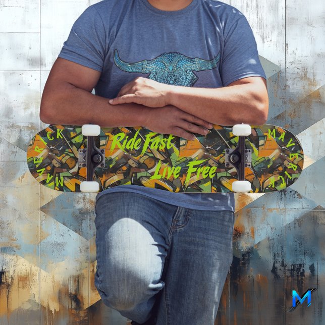 Skate Estilo de Grafite & Neon Verde 'Dirija Rápido Viva (Criador carregado)