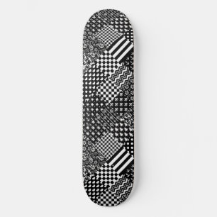 Skate Estilo de Padrão Misto Preto Minimalista