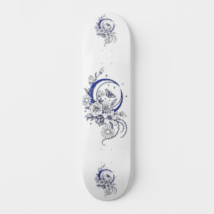 Skate Estilo de Tatuagem Tendente Deck Floral Crescente 