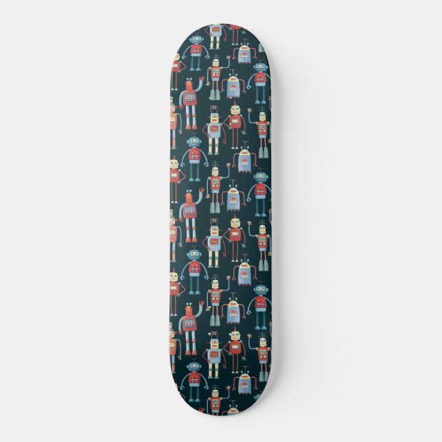 Skate Estilo Retro Bonito Robôs dos anos 50 (Frente)