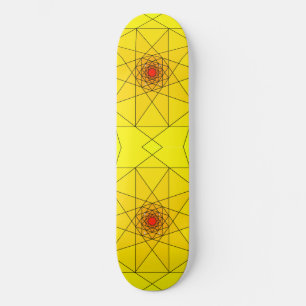 Skate Estouro de Estrela Geométrico - Design Amarelo e V