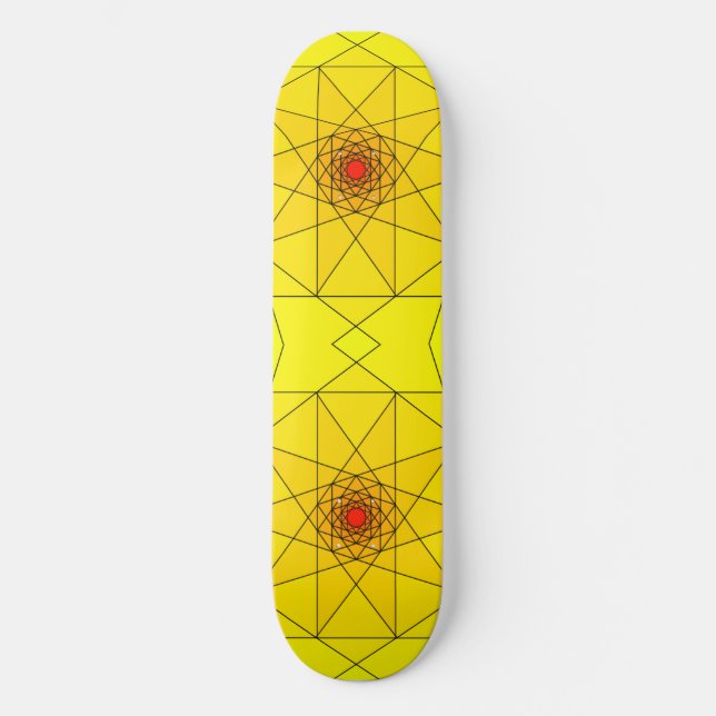 Skate Estouro de Estrela Geométrico - Design Amarelo e V (Frente)