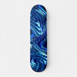 Skate Estrela azul ondulada com traçados em ziguezague
