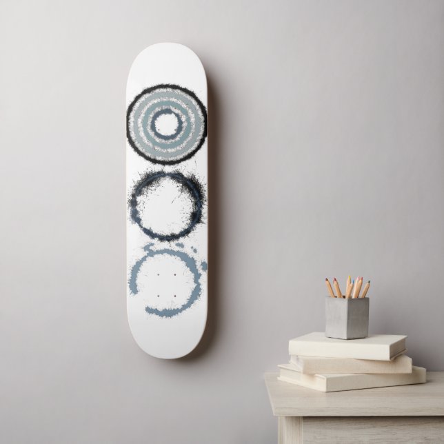 Skate Estrela Cinza Explosão (Arte de parede)