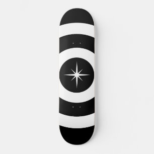 Skate Estrela e ondas em preto e branco