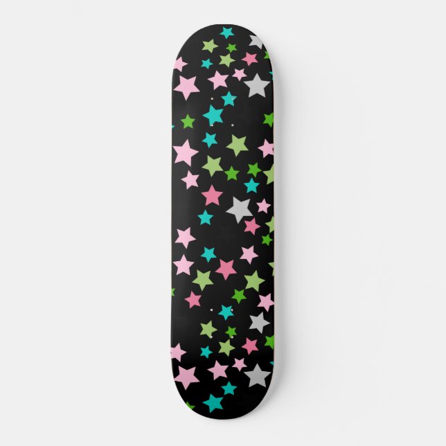 Skate Estrelas Coloridas de Arco-íris Noite Estrelada Pr (Frente)