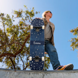 Skate Estrelas de prata caindo personalizadas celestiais