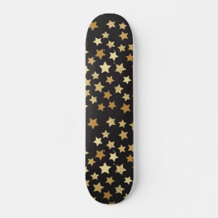 Skate Estrelas do ouro no padrão de fundo preto