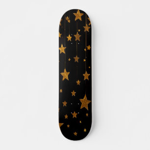 Skate Estrelas Douradas Penduradas em Design Elegante Pr