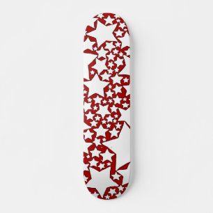 Skate Estrelas, Estrelas, Estrelas em Vermelho e Branco