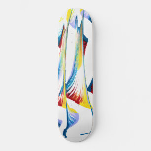 Skate Etiqueta Ao Longo De 2 Folhas De Abstrato Skateboa