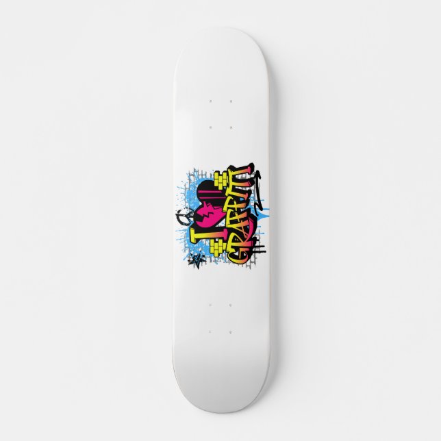 Skate Eu Amo Grafite – Arte Urbana de Rua (Frente)