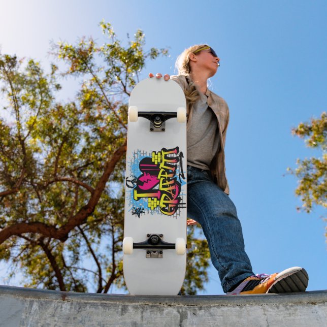 Skate Eu Amo Grafite – Arte Urbana de Rua (Ao ar livre 1)