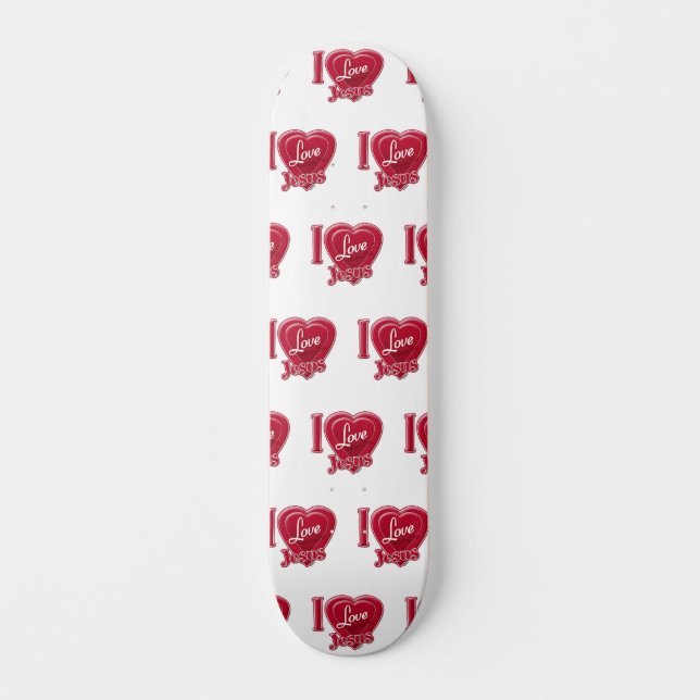 Skate Eu Amo Jesus Coração Vermelho (Frente)