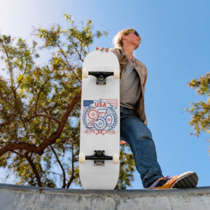 Skate EUA 250 Design de Emblema de Aniversário Patriótic