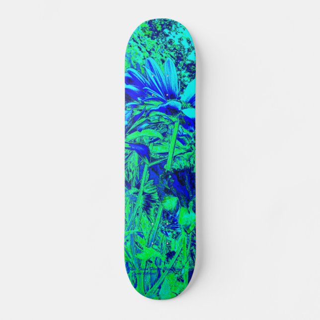 Skate Experiência floral do verde azul (Frente)
