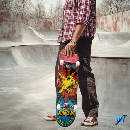 Skate Explosão de Quadrinhos Pop Art - Ousado 'Boom!' &
