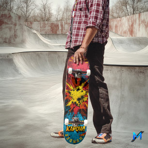 Skate Explosão de Quadrinhos Pop Art - Ousado 'Boom!' &