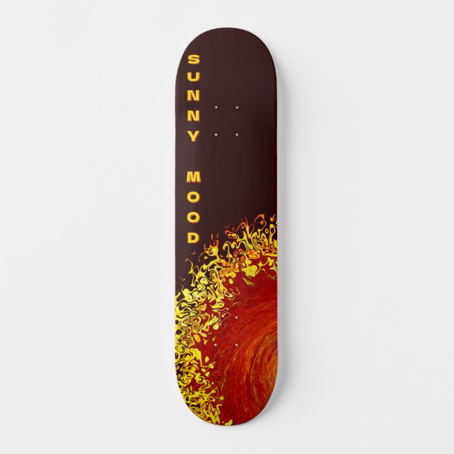 Skate explosão solar amarelo laranja marrom abstrato per (Frente)