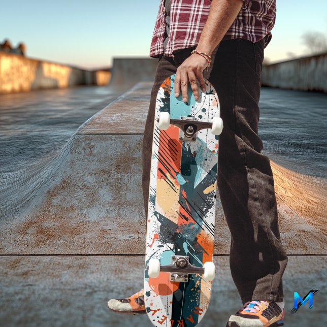 Skate Expressionista Abstrato - Arte Moderna Ousada  (Criador carregado)