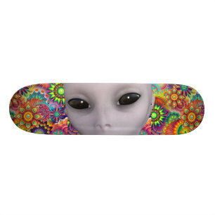 Skate Extraterrestrial floral abstrato colorido do teste