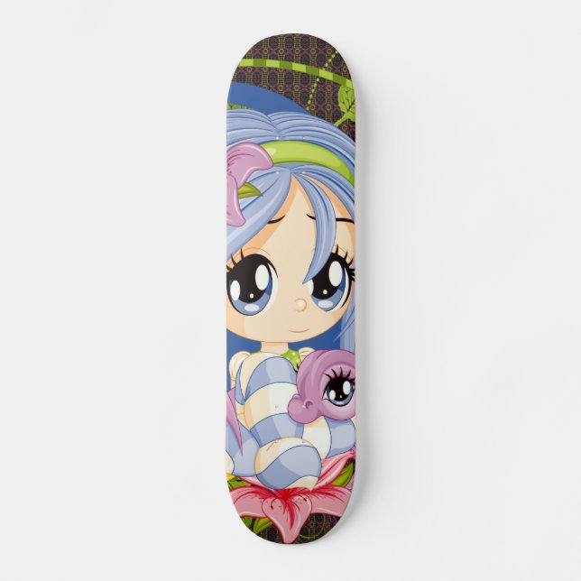 Skate Fada De Dragão Chibi De Olhos Grandes E Bonitos (Frente)