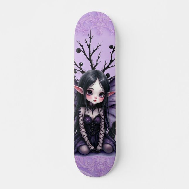 Skate Fada Escura e Bonita com Asas Bat (Frente)