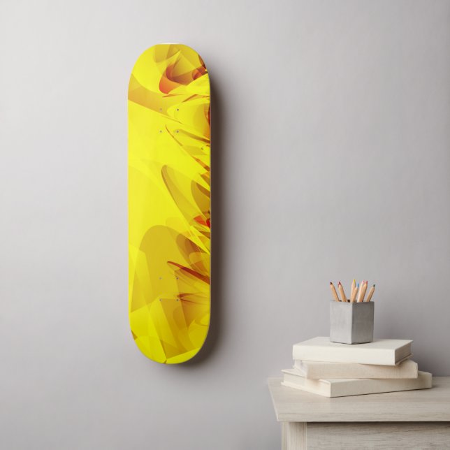 Skate Faísca Amarelo abstrato (Arte de parede)