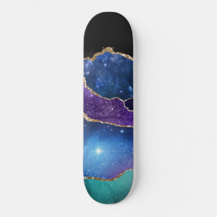 Skate Falsa Pedra de Ágata Mármore Galáxia Brilhante Rel