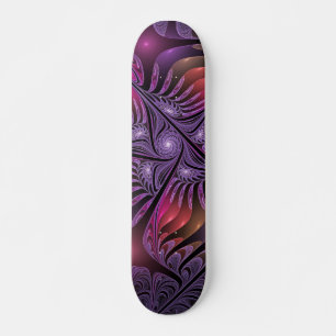 Skate Fantasia Abstrata Colorida e Trippy Roxa Fractal