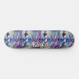 Skate Farol Roxo com Foxglove & Iris Personalizado