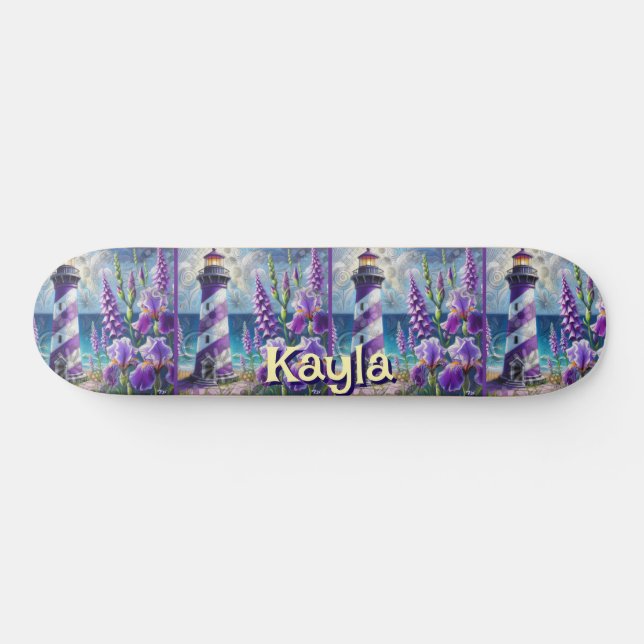 Skate Farol Roxo com Foxglove & Iris Personalizado (Horz)