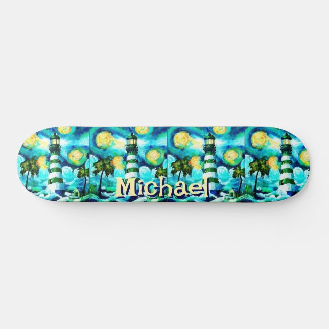 Skate Farol Tropical Náutica Costeira Personalizada (Horz)