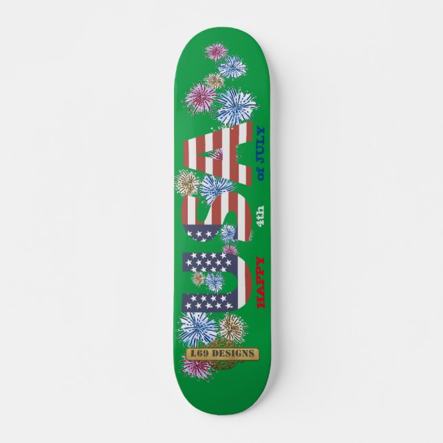 skate "FELIZ 4 DE JULHO" (Frente)