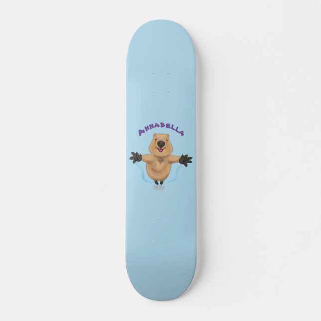 Skate Feliz design de desenho de quokka (Frente)